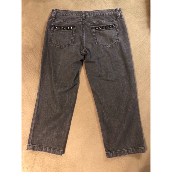 Michael Kors Black Denim Cropped Jeans Size 2P - Picture 2 of 2